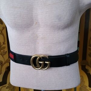 Gucci Blue and Red Double G Belt